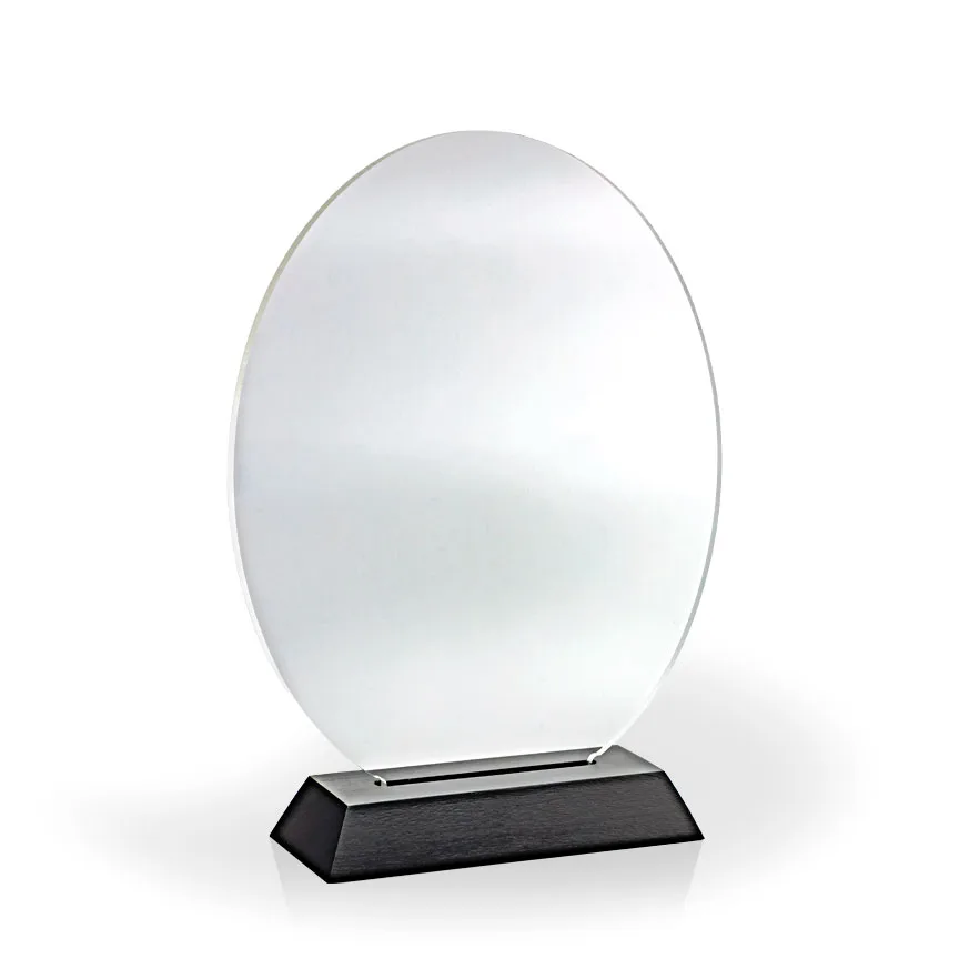 Oval Award with Black Base, Large - Engraved view 2