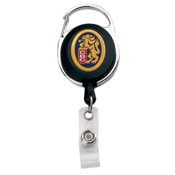 IMPORT Oval Carabiner Metal/Plastic Retractable Badge Reel view 2