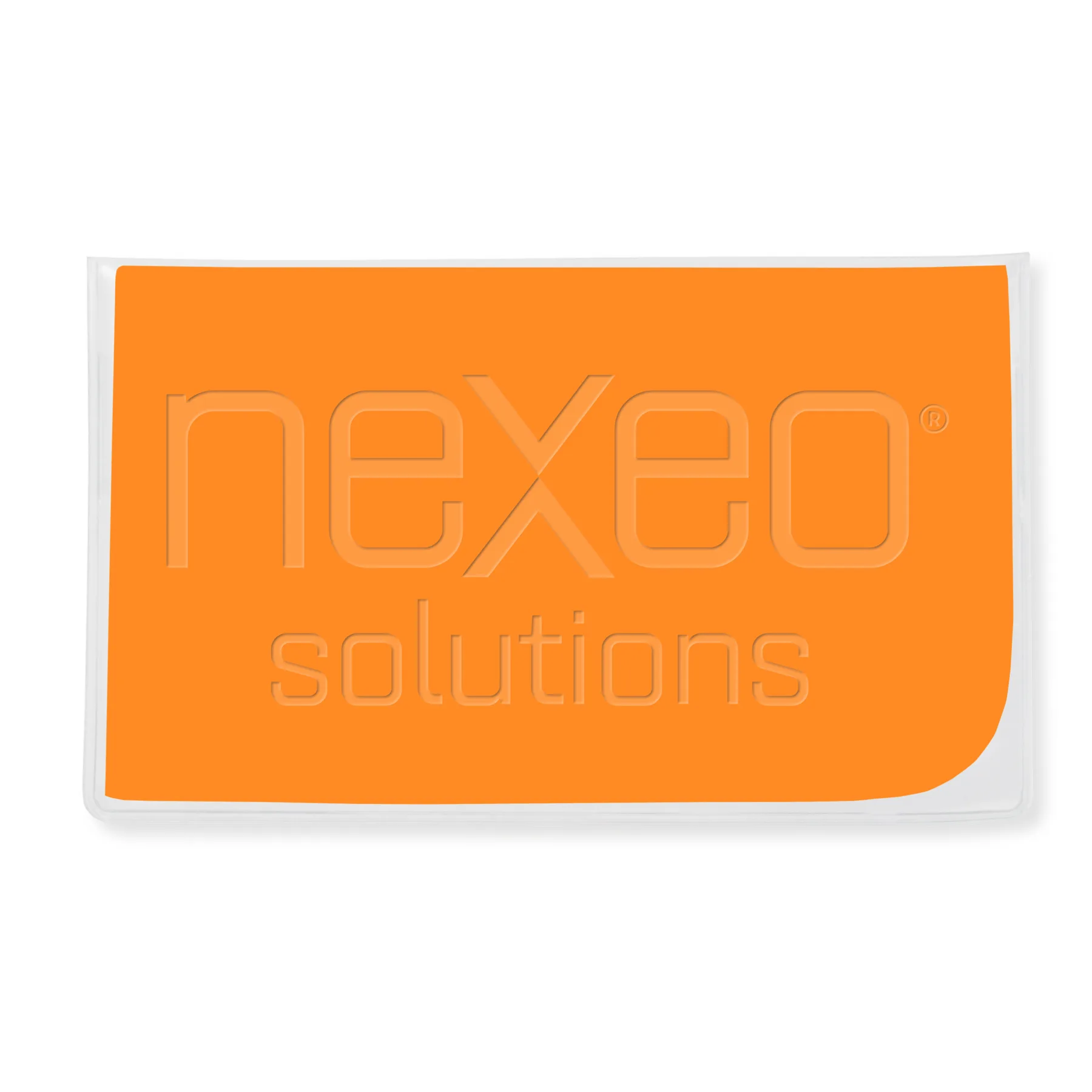 Premium 7" x 7" Debossed Microfiber Cloth, in Clear Vinyl Pouch view 3