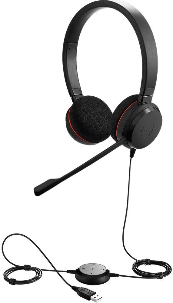 Jabra Evolve Uc Evolve 20 Wired Stereo Headphones, Black