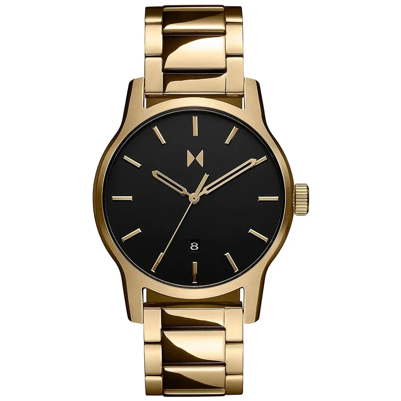 MVMT Mens Classic Ii Lion Gold Stainless Steel Watch Black Dial