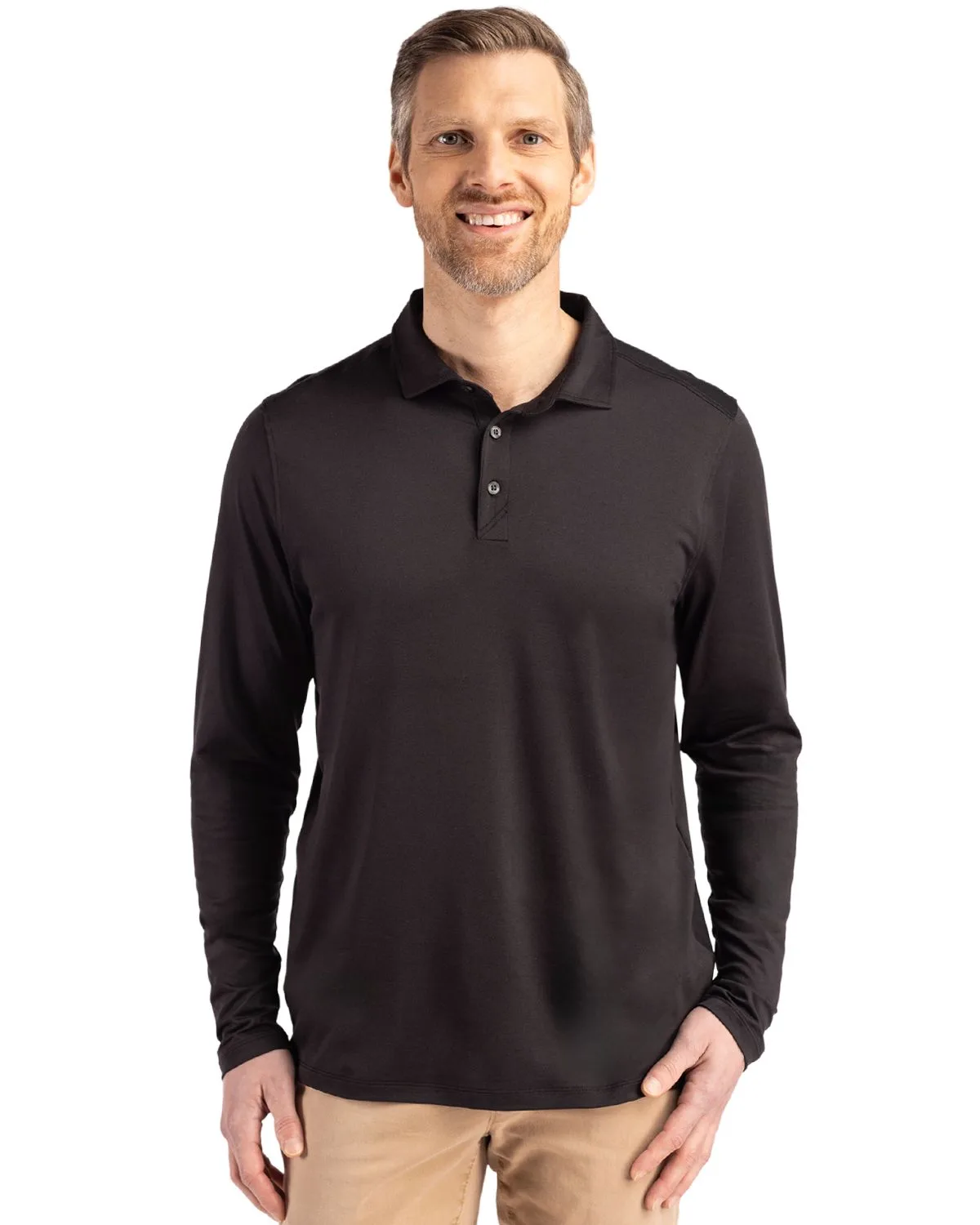 Cutter & Buck Coastline Epic Comfort Eco Recycled Mens Long Sleeve Polo