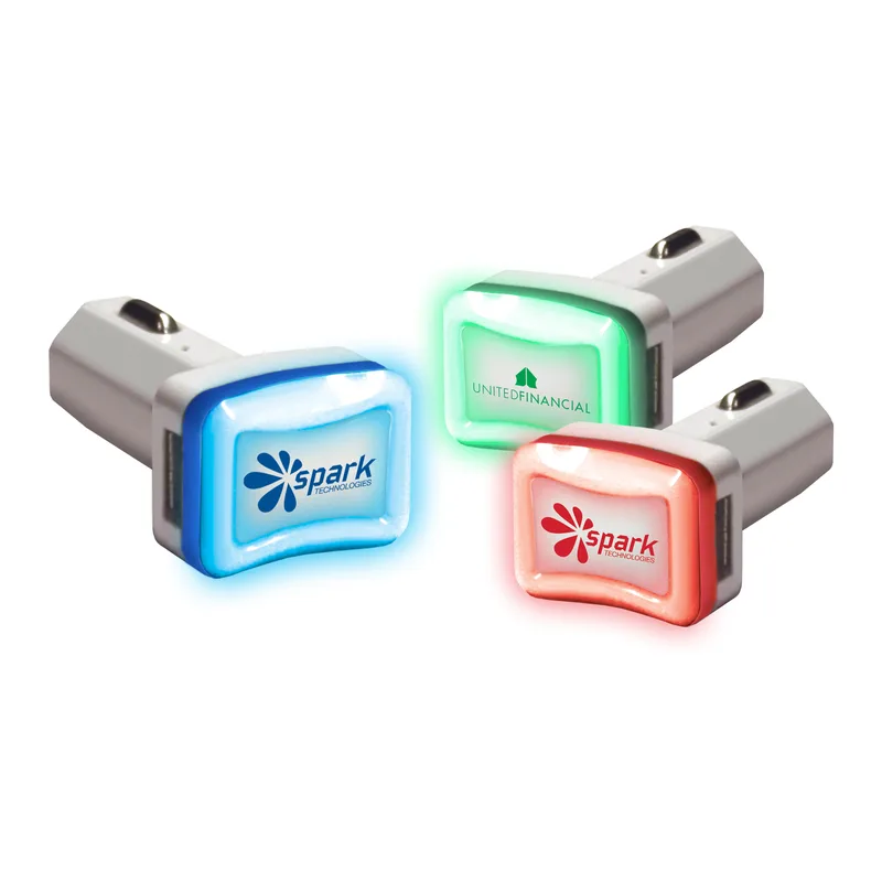 Light-Up Dual USB Charger - Pad Print