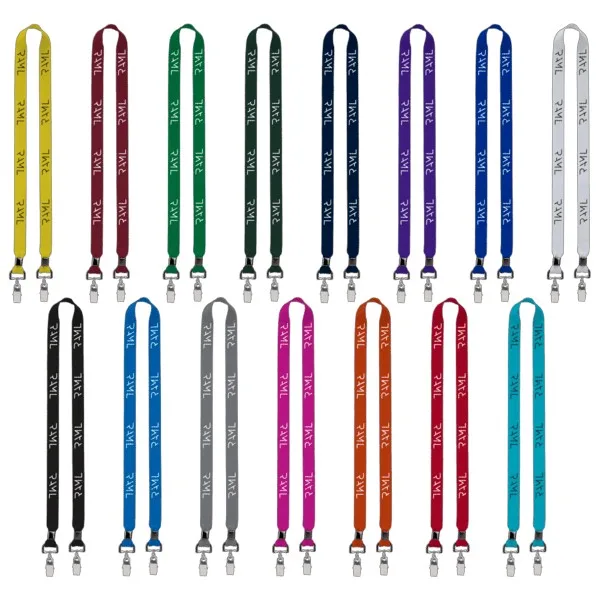 IMPORT Rush 3/4" Polyester 2-Ended Lanyard with Dual Silver Metal Crimp & Split-Ring