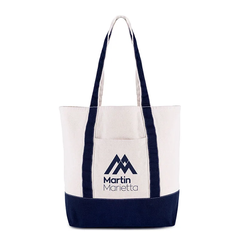 White/Navy Blue Logo Front