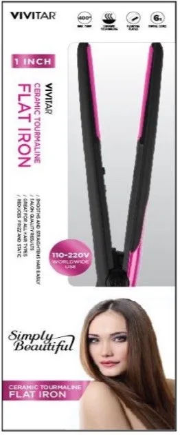 Health, Beauty & Fitness Vivitar Ceramic Tourmaline Hair Iron - Pink