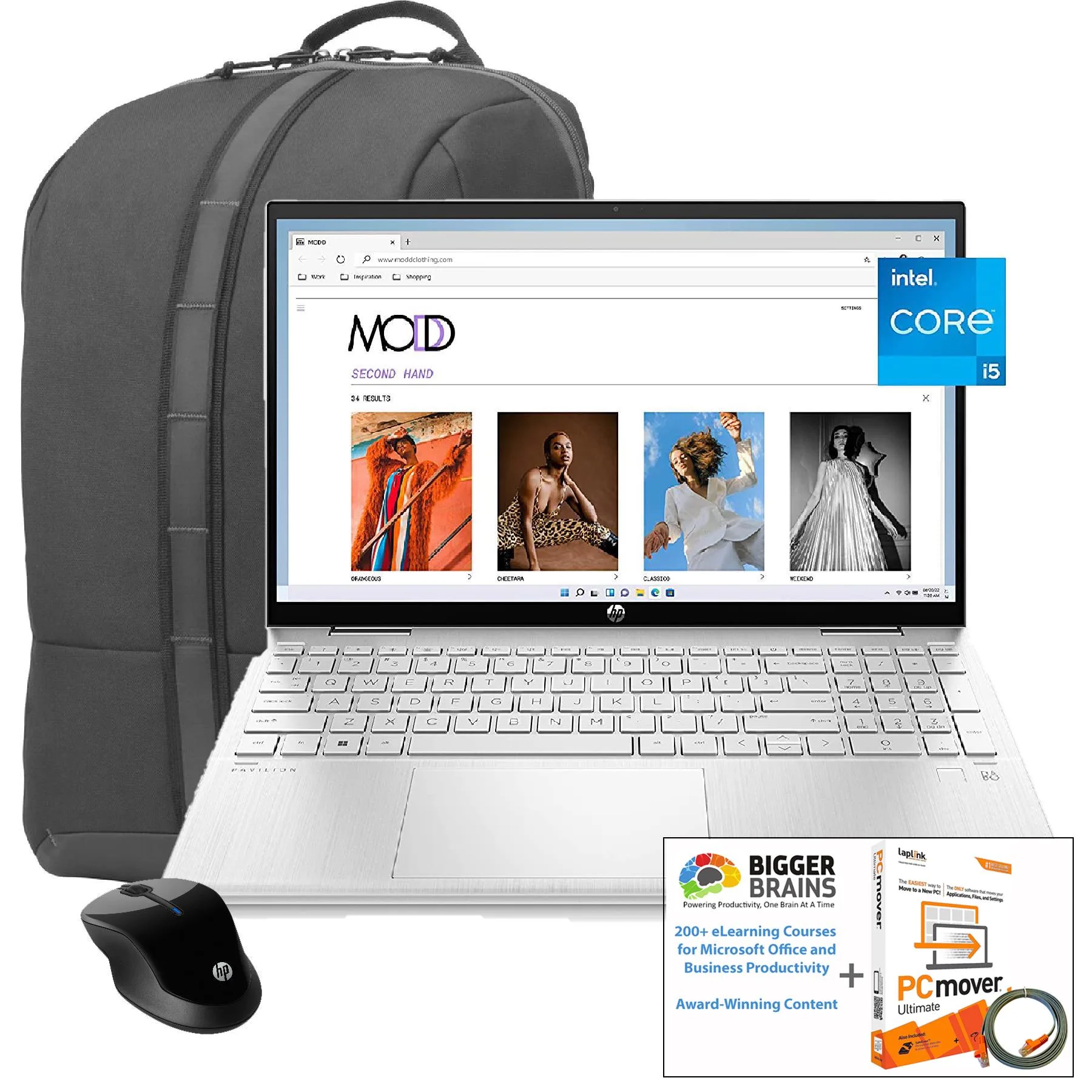 Hewlett Packard 15.6" Touchscreen Notebook Intel + Backpack And Wireless Mouse - Bigger Brains