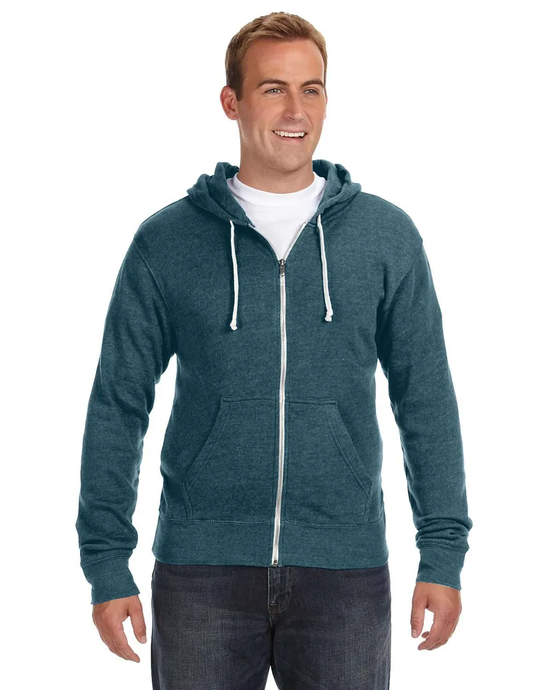 J AMERICA Adult Triblend Full-Zip Fleece Hooded Sweatshirt view 3