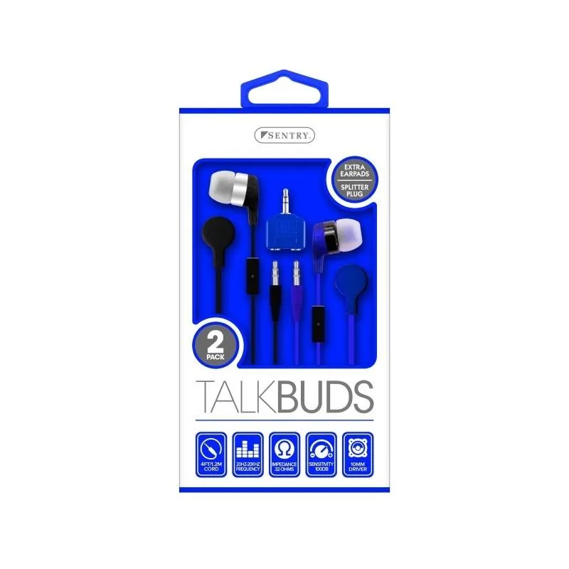 Sentry Talkbuds 2 Pack - (Blue And Gray)