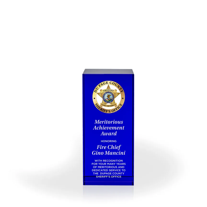 Alexis Blue Crystal Column, Medium - UV Printed