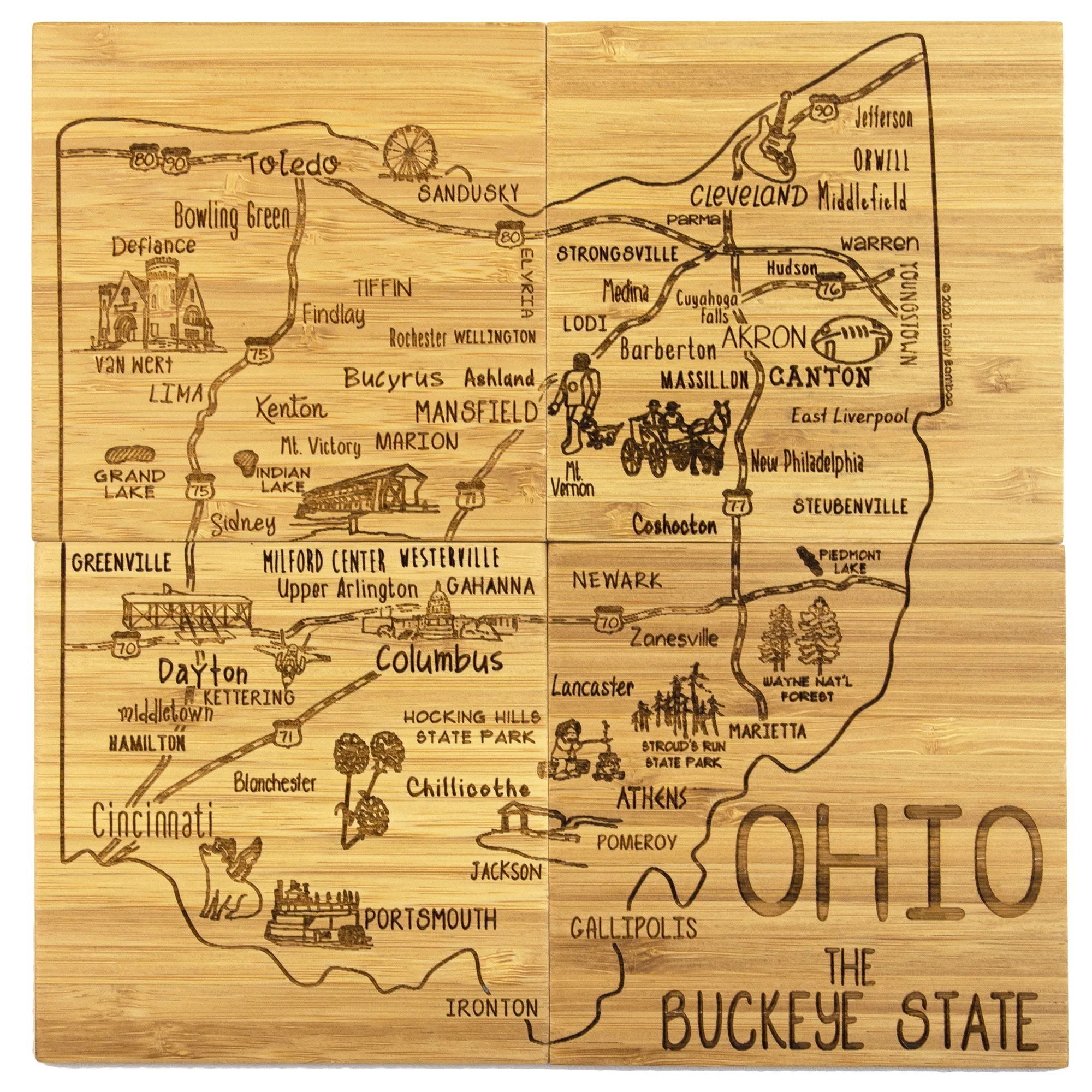 Ohio Puzzle Coaster Set view 2