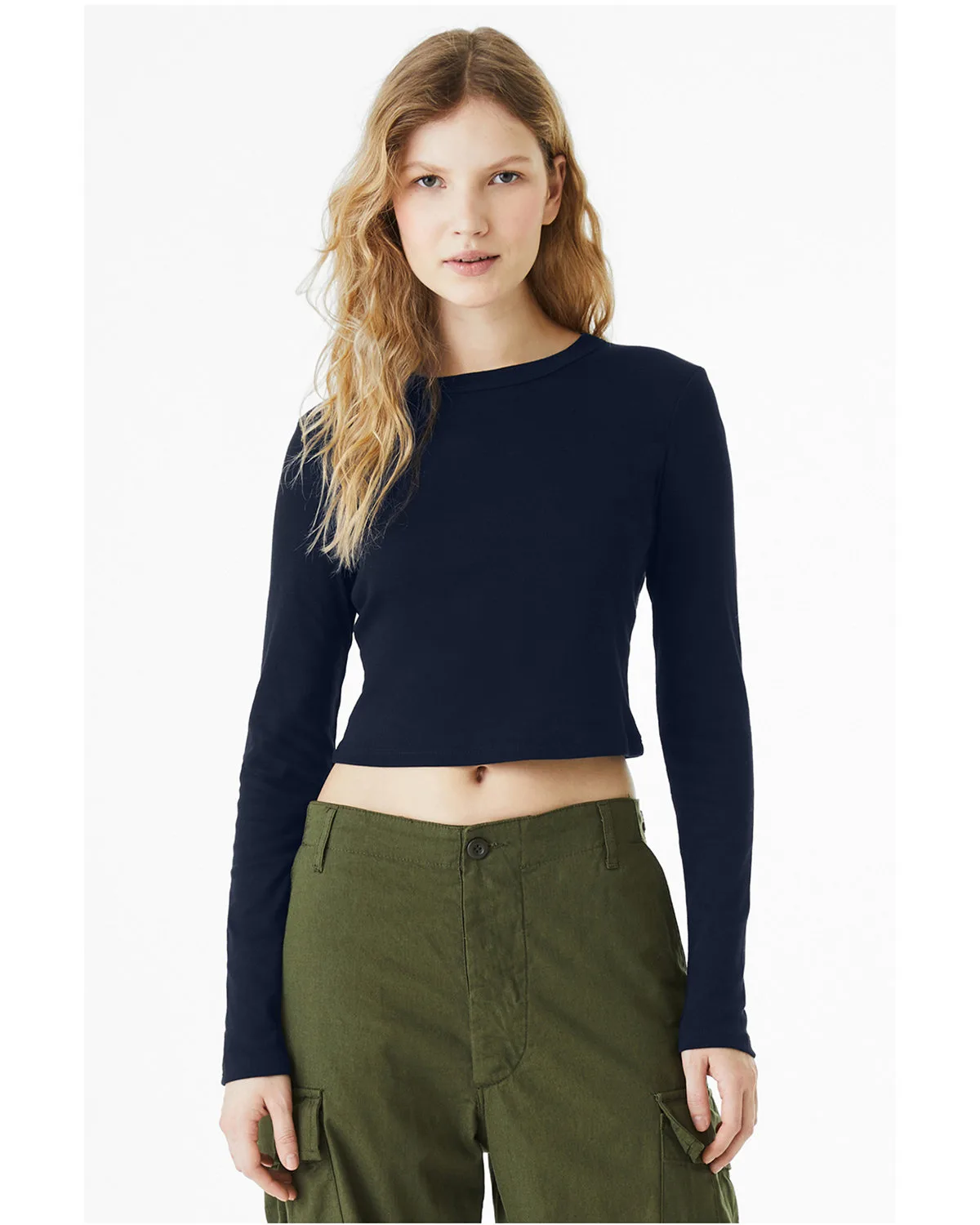 BELLA+CANVAS Ladies' Micro Ribbed Long Sleeve Baby T-Shirt view 4