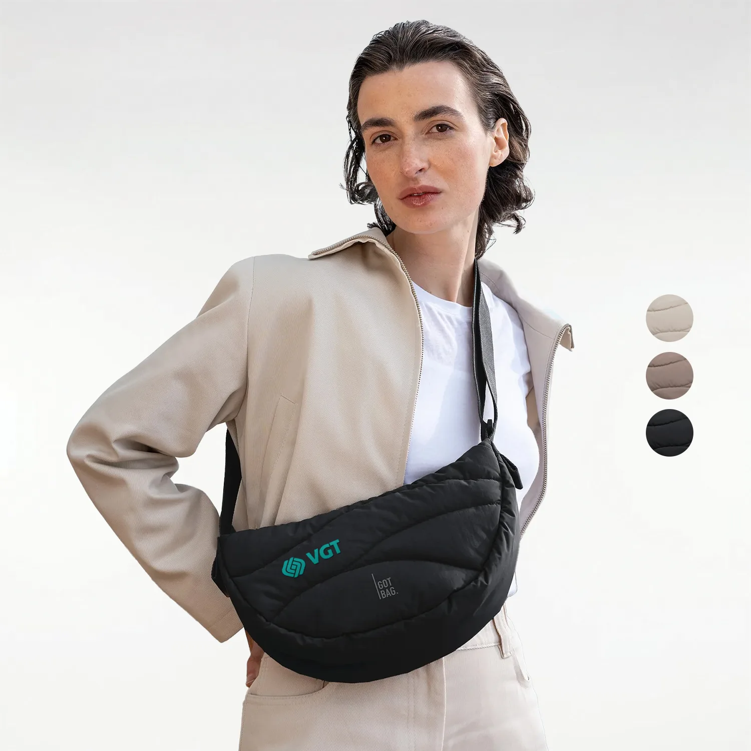 GOT BAG® Wavy Puffer Moon – GOTS Certified Ocean Plastic Crossbody Bag