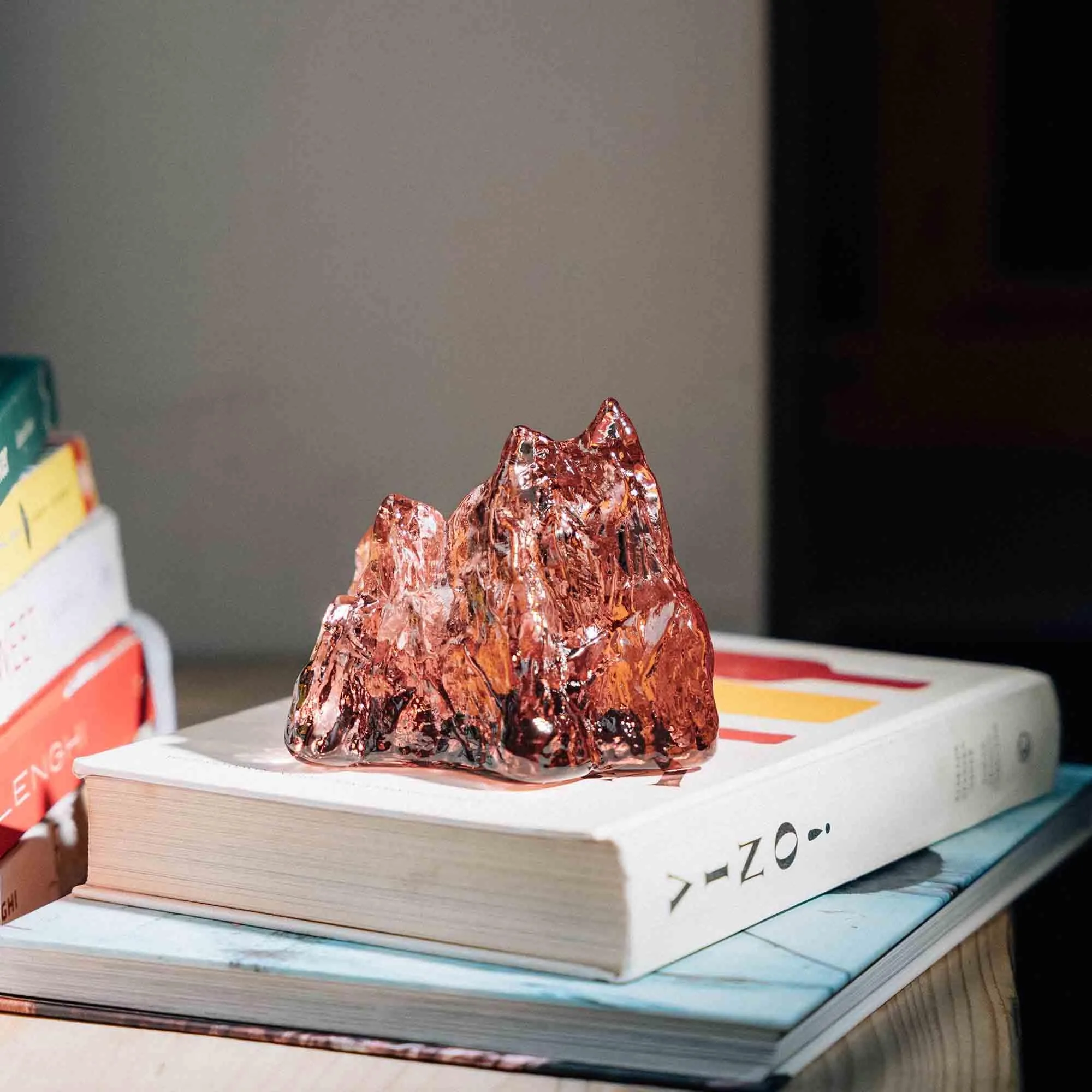 Kosta Boda The Rock Votive Pink