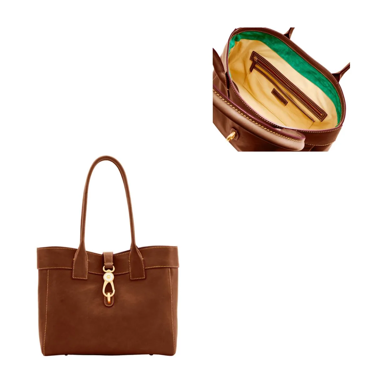 Dooney & Bourke Chestnut Florentine Large Amelie Shoulder Bag