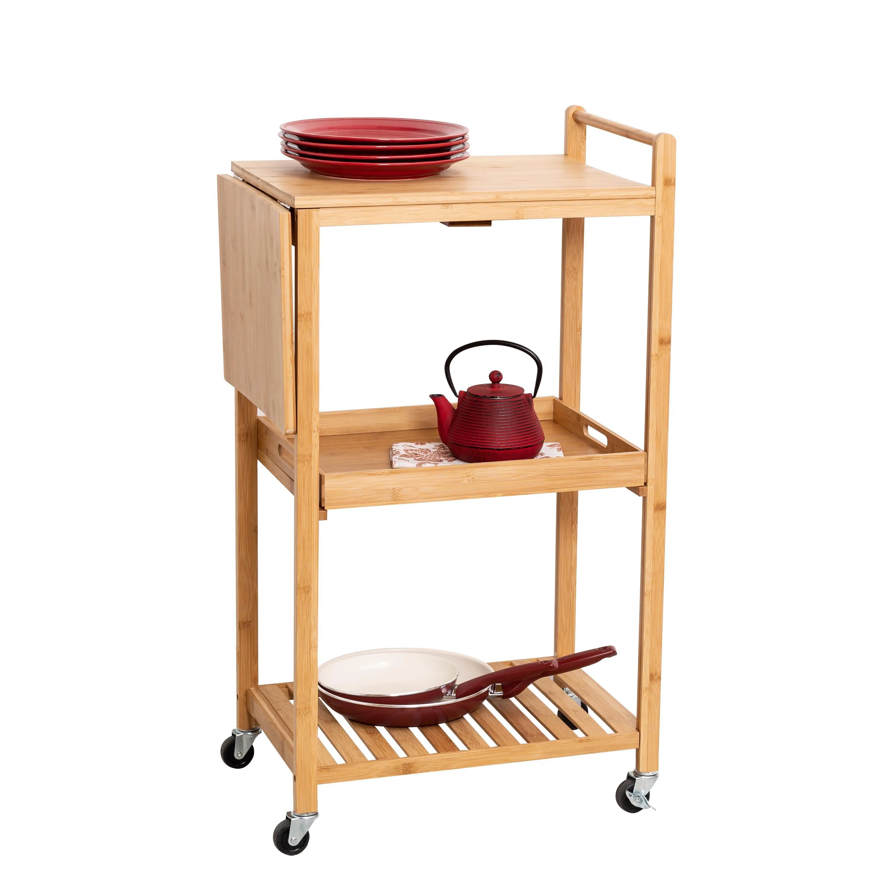 Honey-Can-Do 38" Rolling Bamboo Kitchen Cart