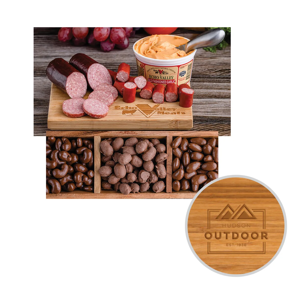 Echo Valley Meats - Sausage & Cheese w/Snack Sticks & Chocolate Nut Trio