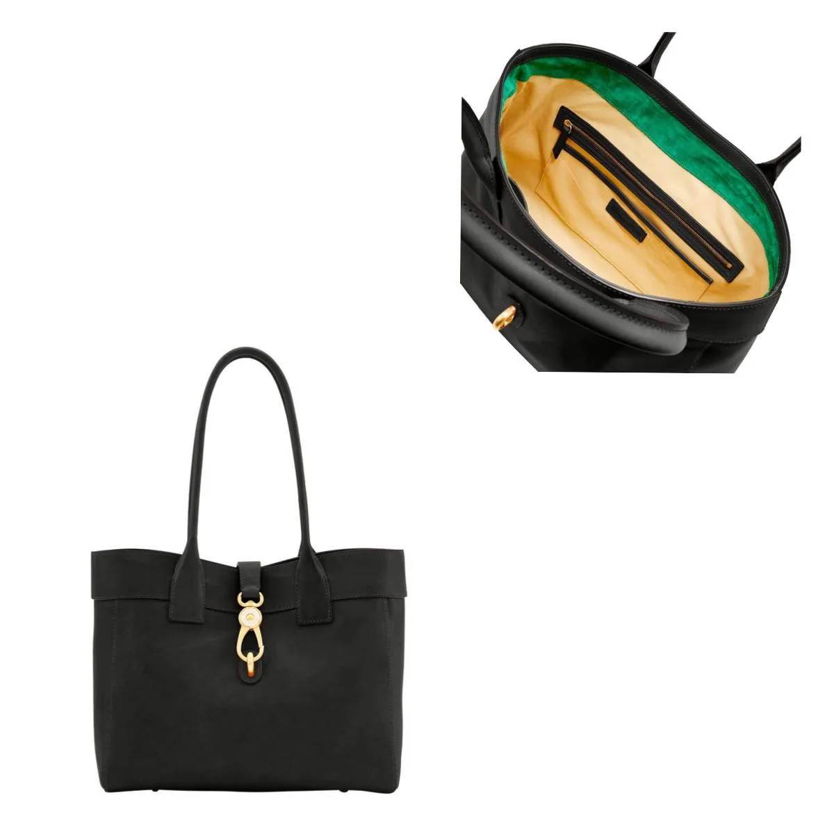 Dooney & Bourke Black Florentine Large Amelie Shoulder Bag