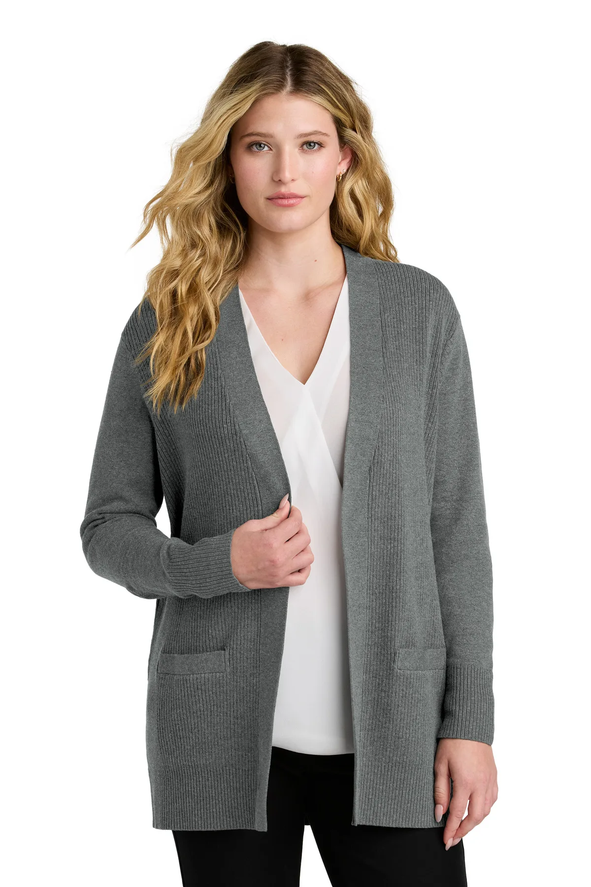 Port Authority® Women's Easy Care Open-Front Cardigan Sweater view 3