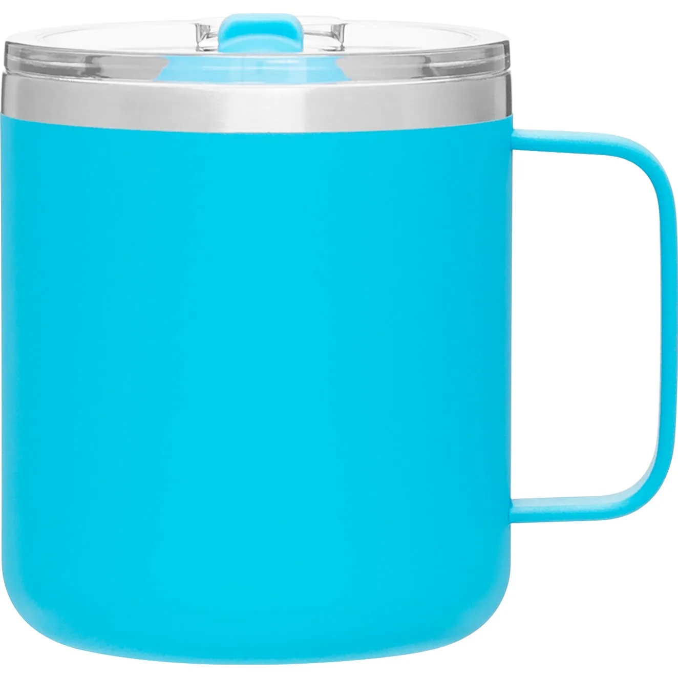12 oz Camper Travel Mug (Matte Aqua) view 2