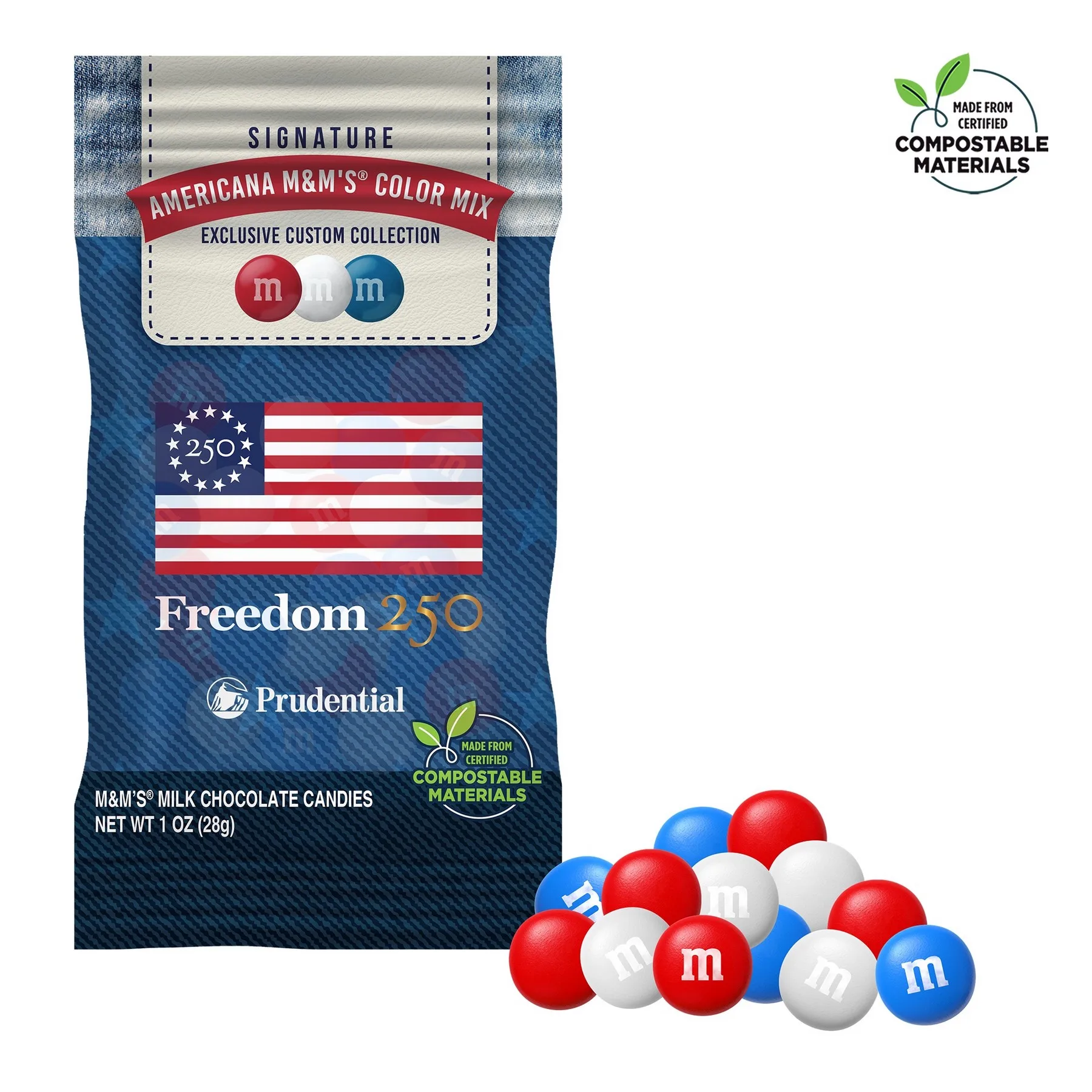 Freedom250 - M&M'S® 1 oz. ECO-Digibag, Compostable & Full Color