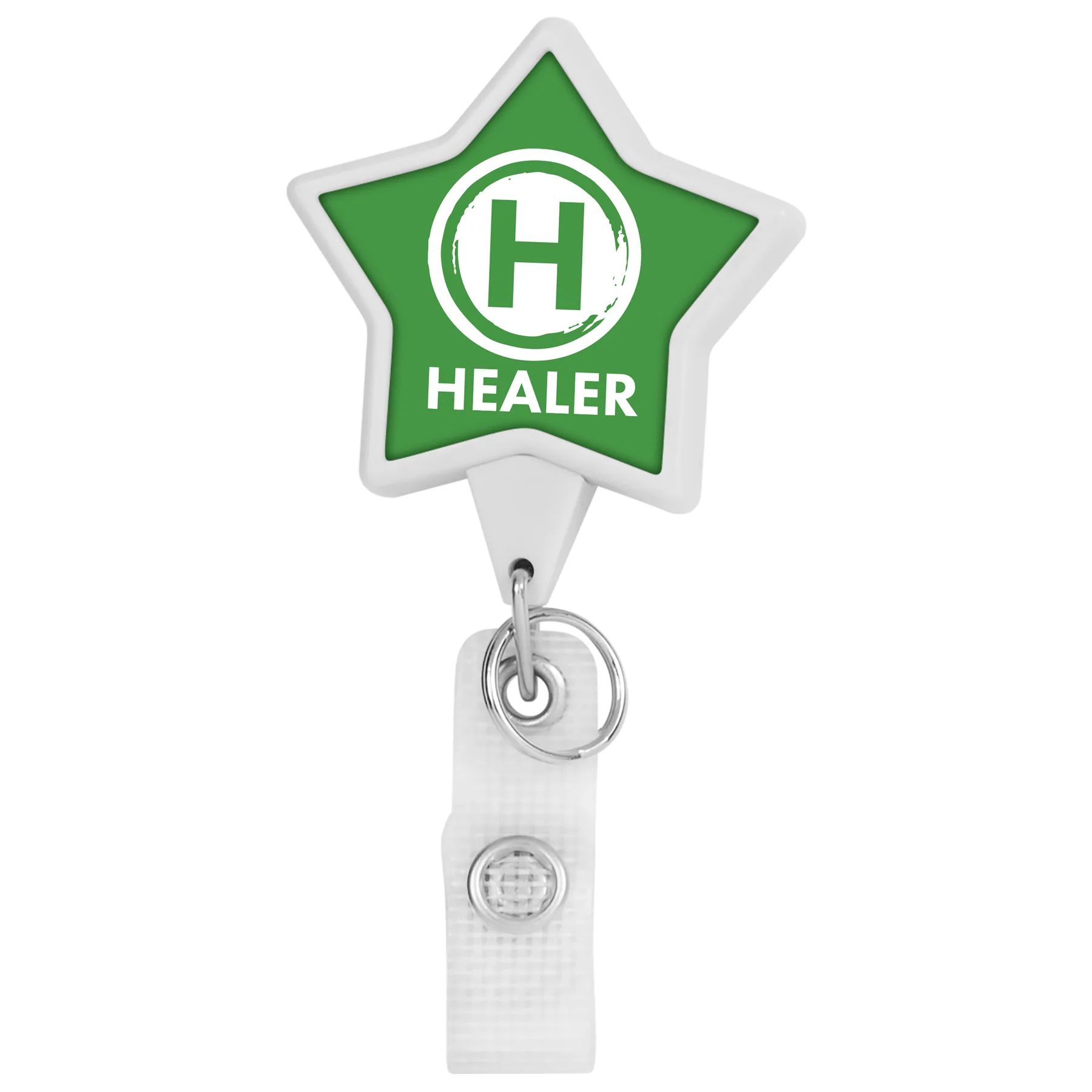 Hemp Jumbo Heart Retractable Badge Reel view 4