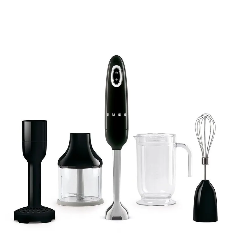 Smeg 50's Retro-Style Hand Blender Set W/ Accessories Black