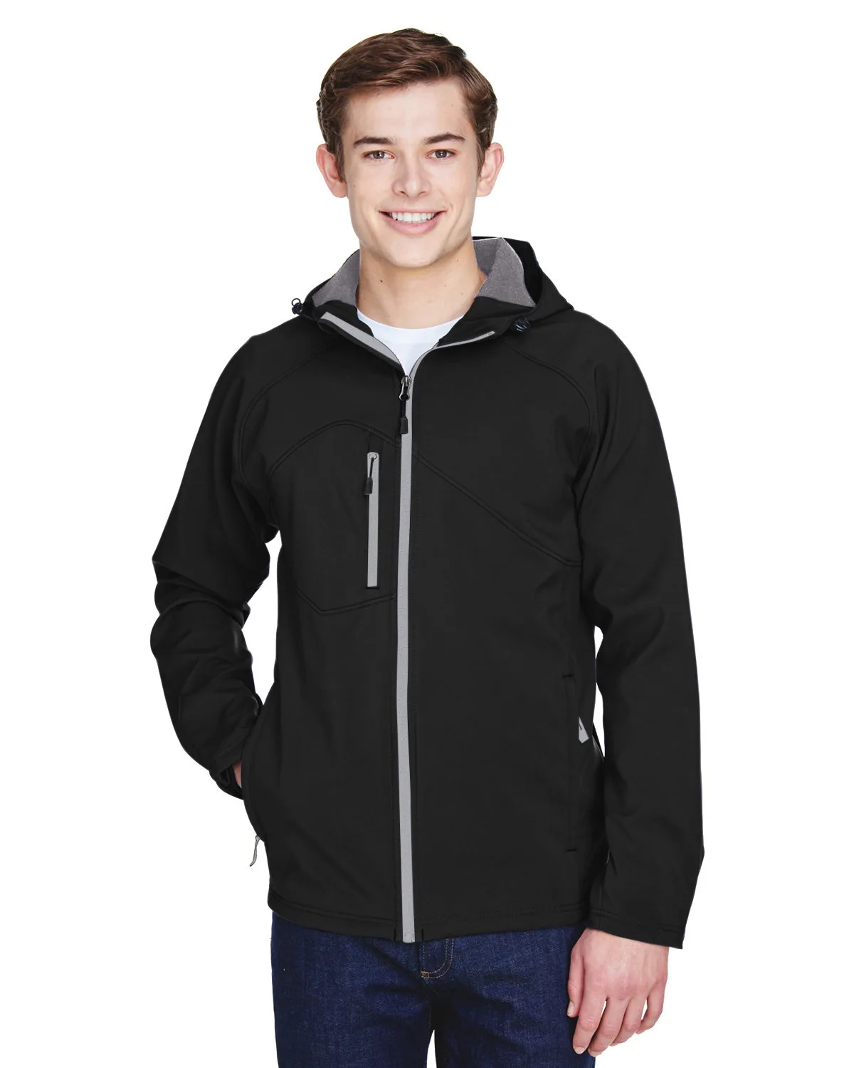 NORTH END® Men's Prospect Two-Layer Fleece Bonded Soft Shell Hooded Jacket
