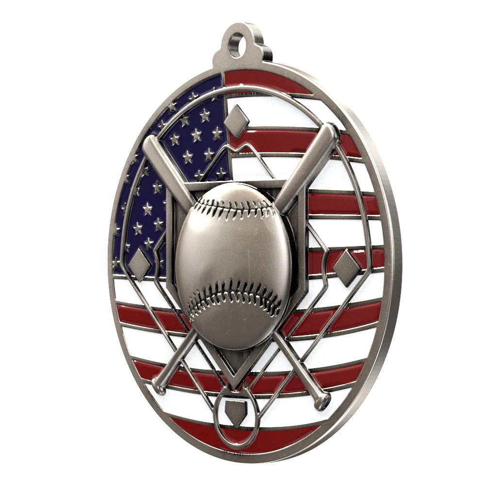 Patriotic Baseball Medallions 2-3/4" view 5