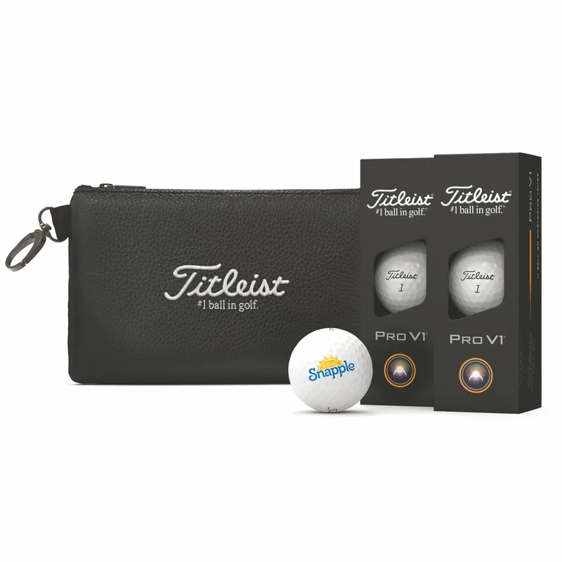 Titleist Stock Valuables Pouch With Six Pro V1 Golf Balls