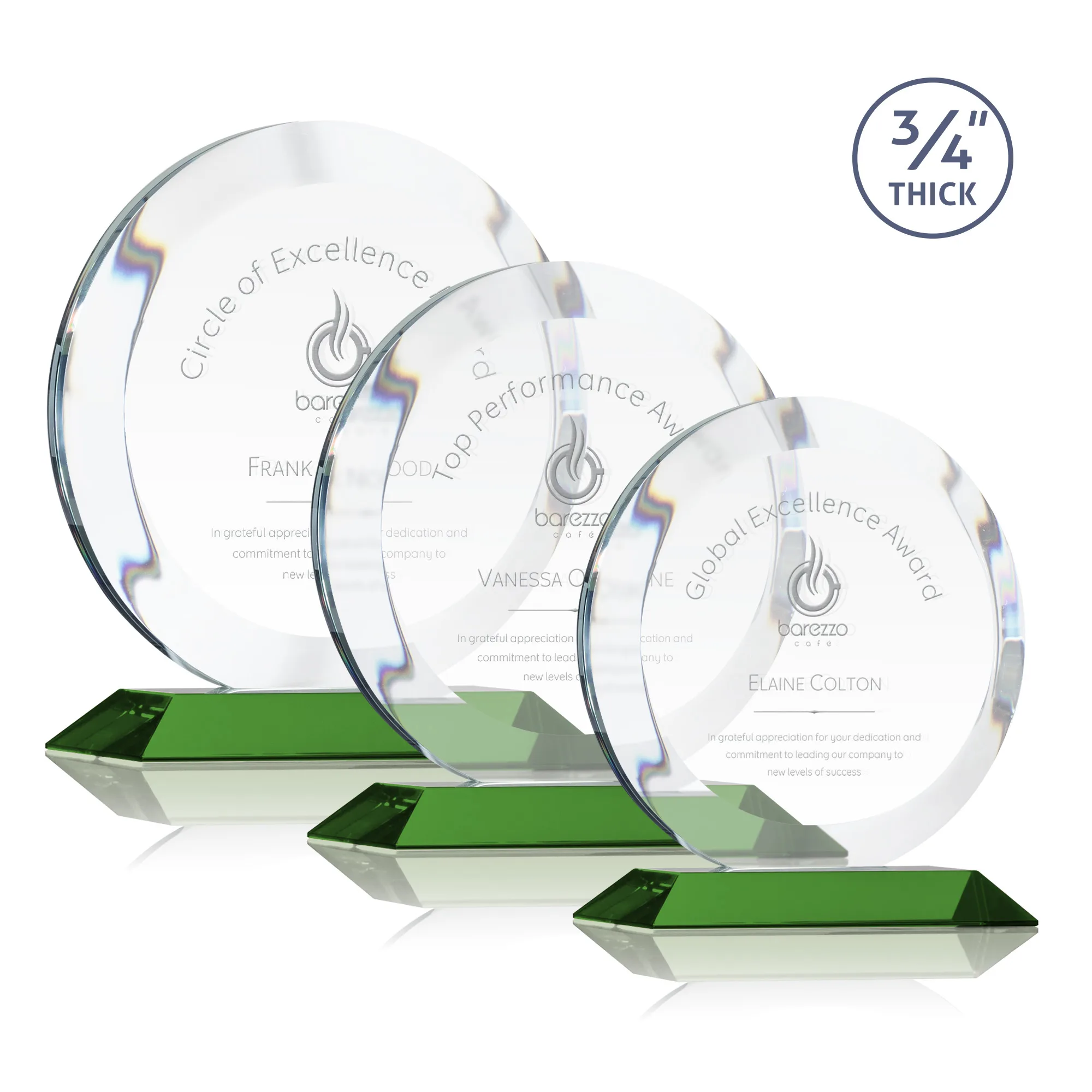 Deep Etch, Standard base, Green