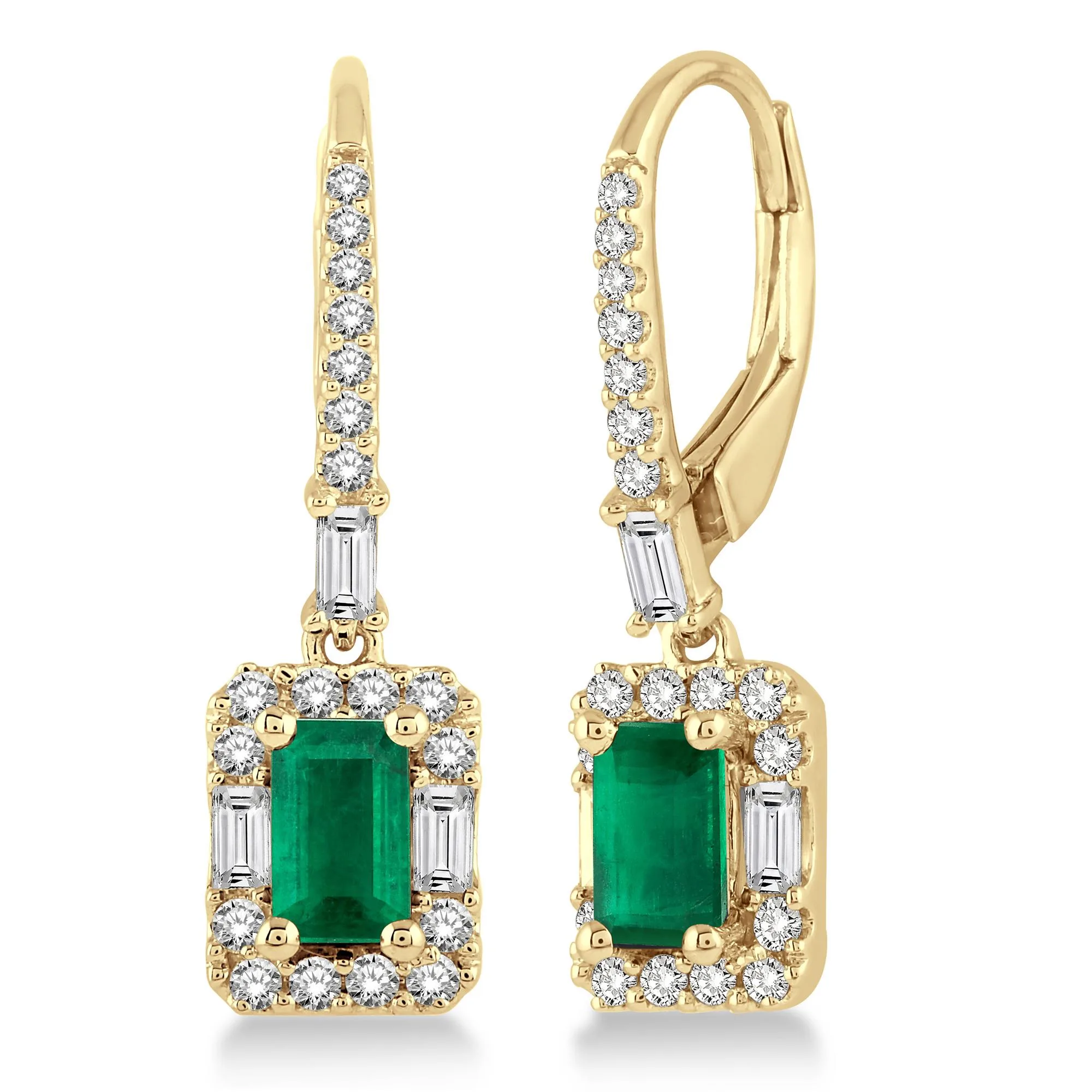 Jilco Inc Emerald And Diamond Earrings