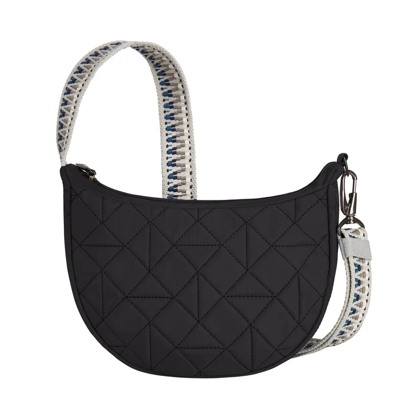 Travelon Boho Anti-Theft Crescent Crossbody Geo Black
