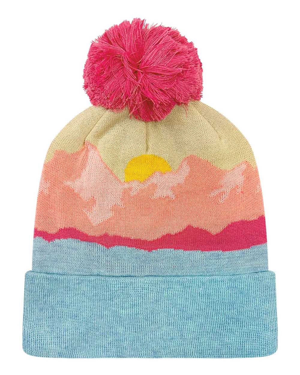 Mountain Morning Aqua/Peach Orange
