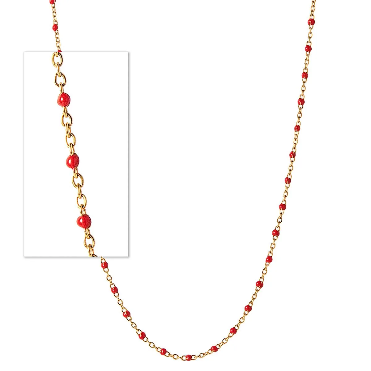 Jilco Inc Red Enamel Beaded Chain