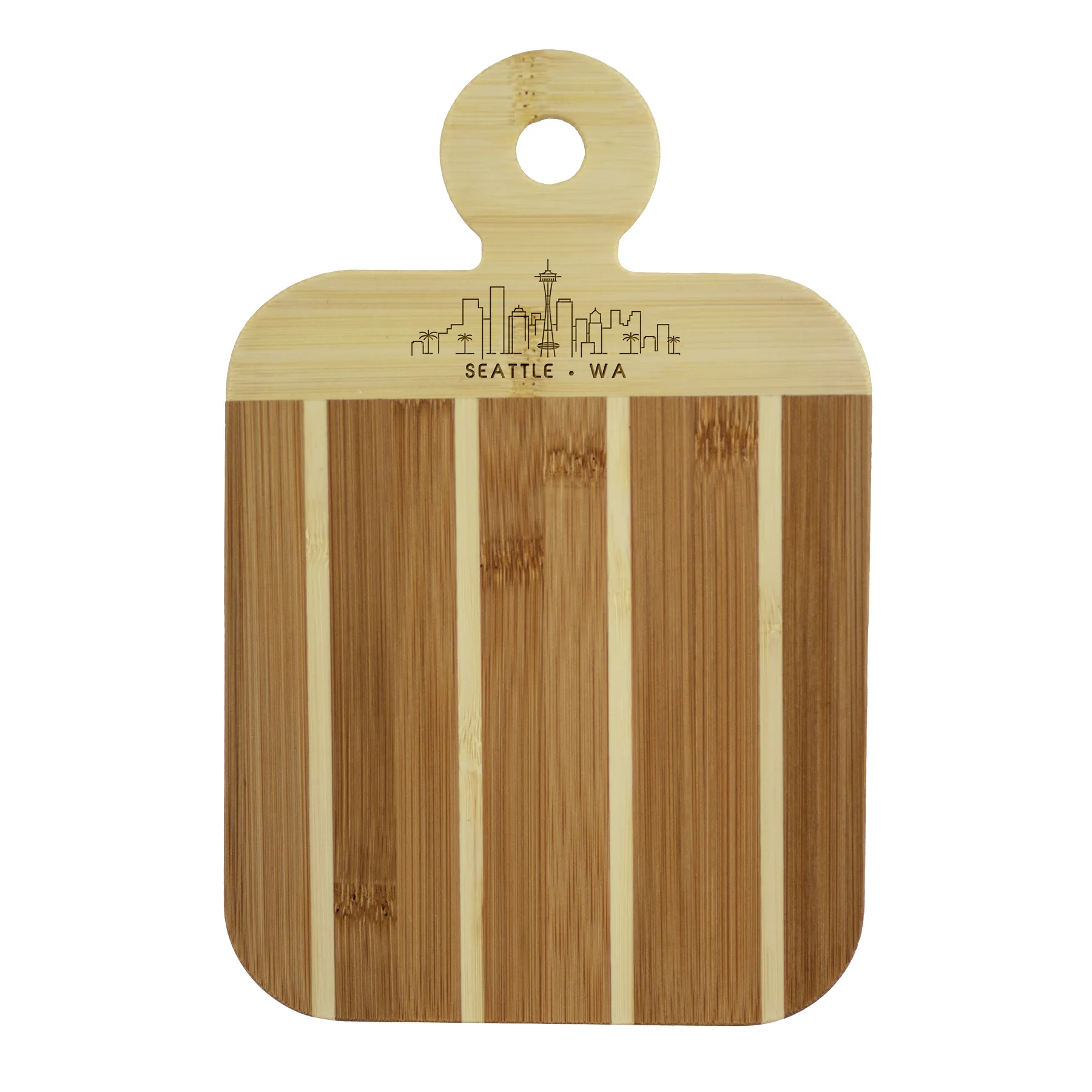 Striped Paddle Seattle City Skyline Board