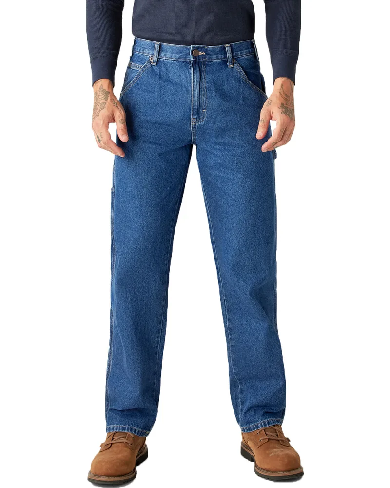 Williamson-Dickie Mfg Co Unisex Relaxed Fit Stonewashed Carpenter Denim Jean Pant