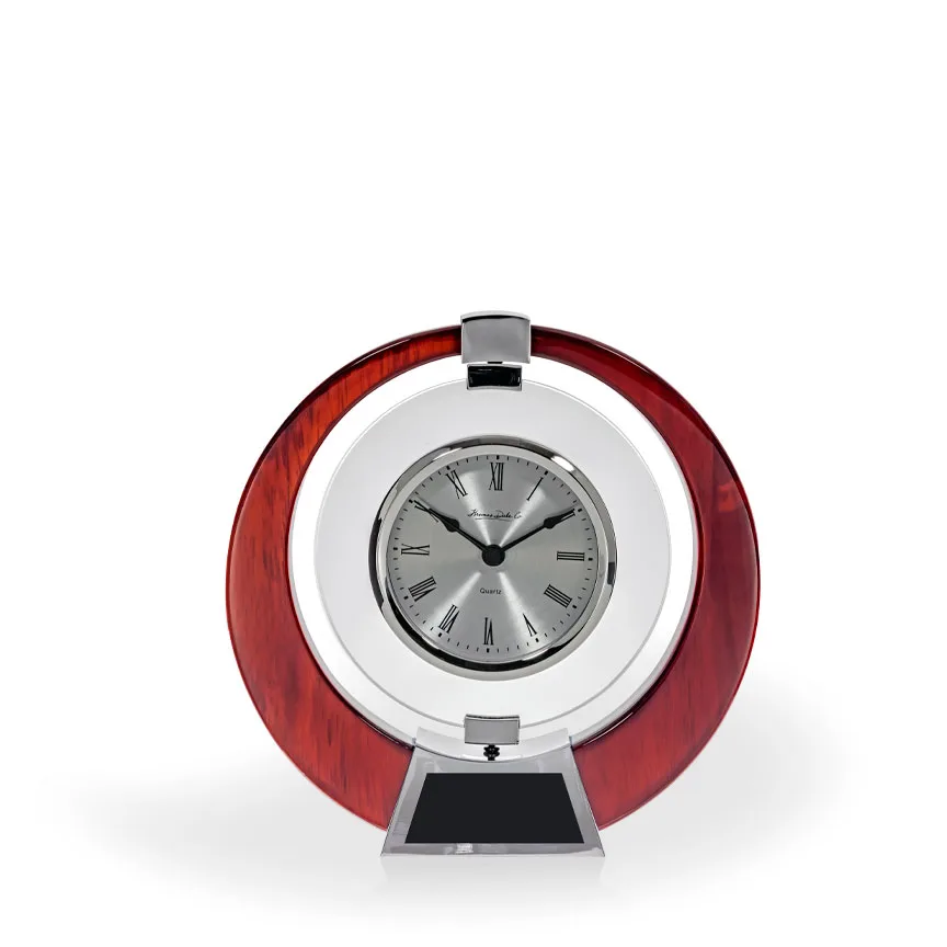 Hora Rosewood Swivel Desk Clock view 2