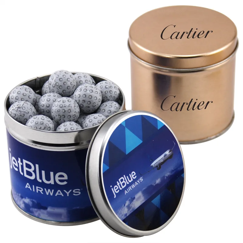 Round Tin w/Chocolate Golf Balls