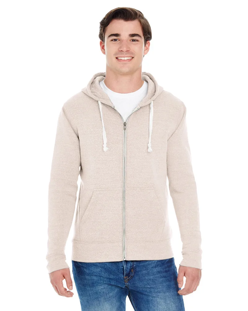 J AMERICA Adult Triblend Full-Zip Fleece Hooded Sweatshirt view 4