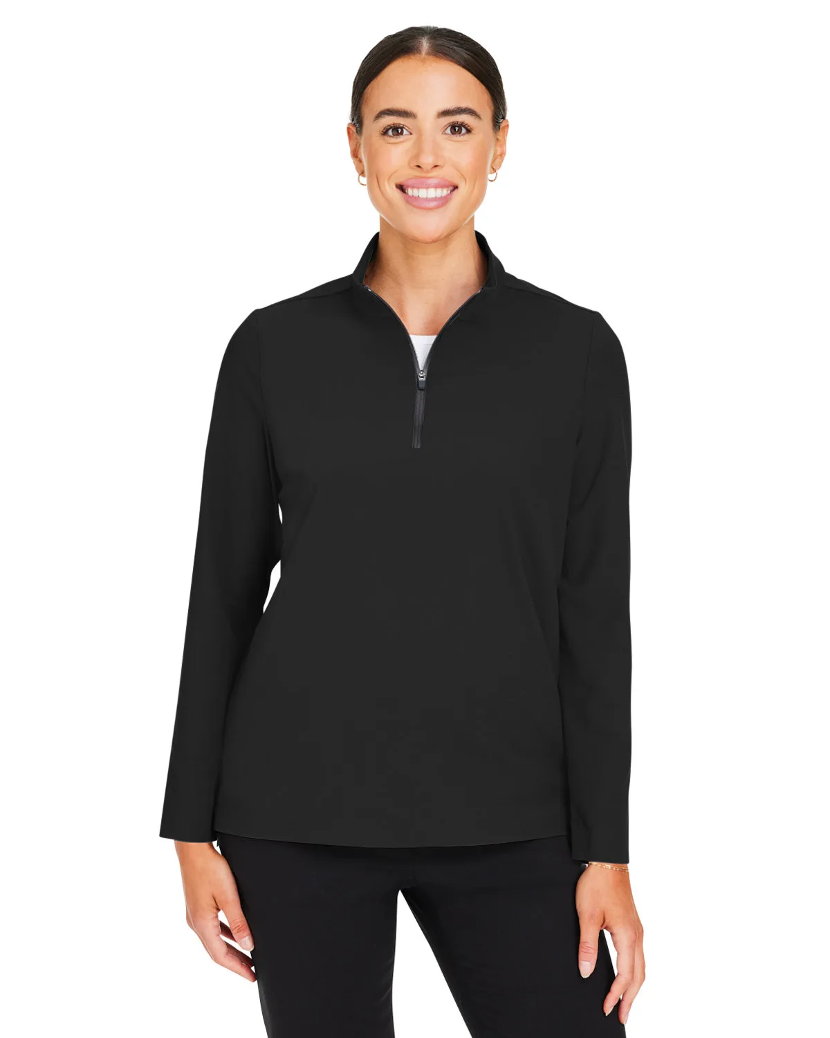 Devon and Jones® Women's CrownLux Performance® Windsor Welded Quarter-Zip Pullover Sweater