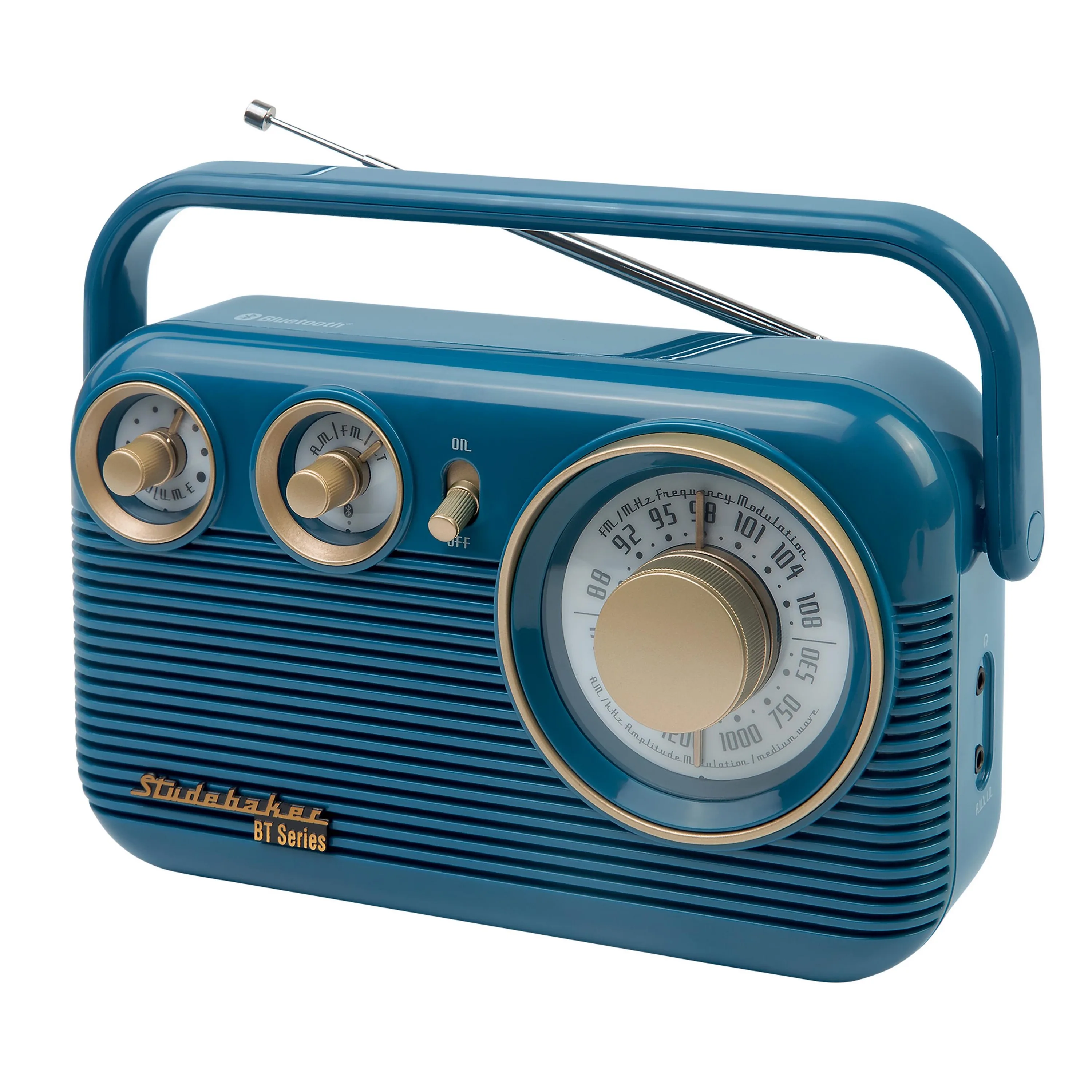 Studebaker Portable Am/Fm Radio w/Bluetooth - Blue