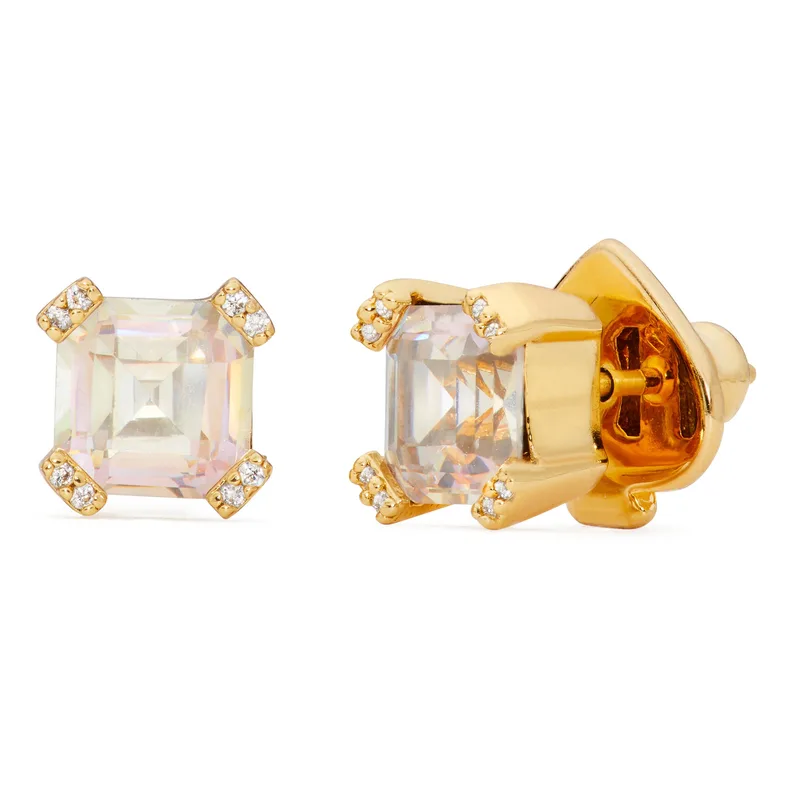 kate spade new york Dazzle Studs - Clear/Gold