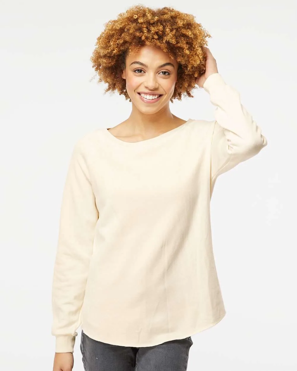 Independent Trading Co.® Women's California Wave Wash Crewneck Sweatshirt view 2