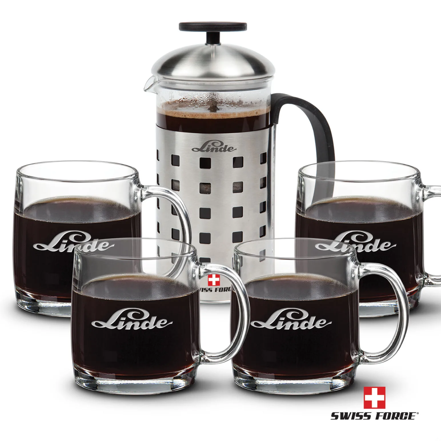 Swiss Force® Coffee Press, Grinder & Mug Set