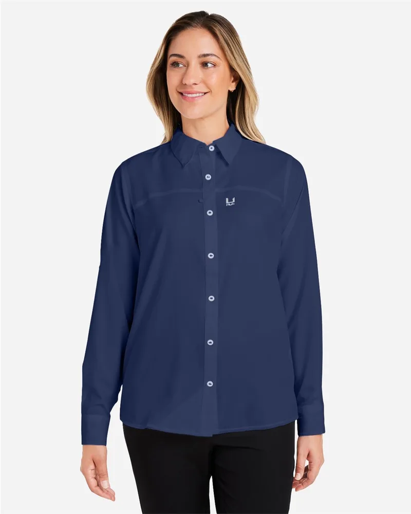 HUK® Women's Tide Point Long Sleeve Shirt view 2