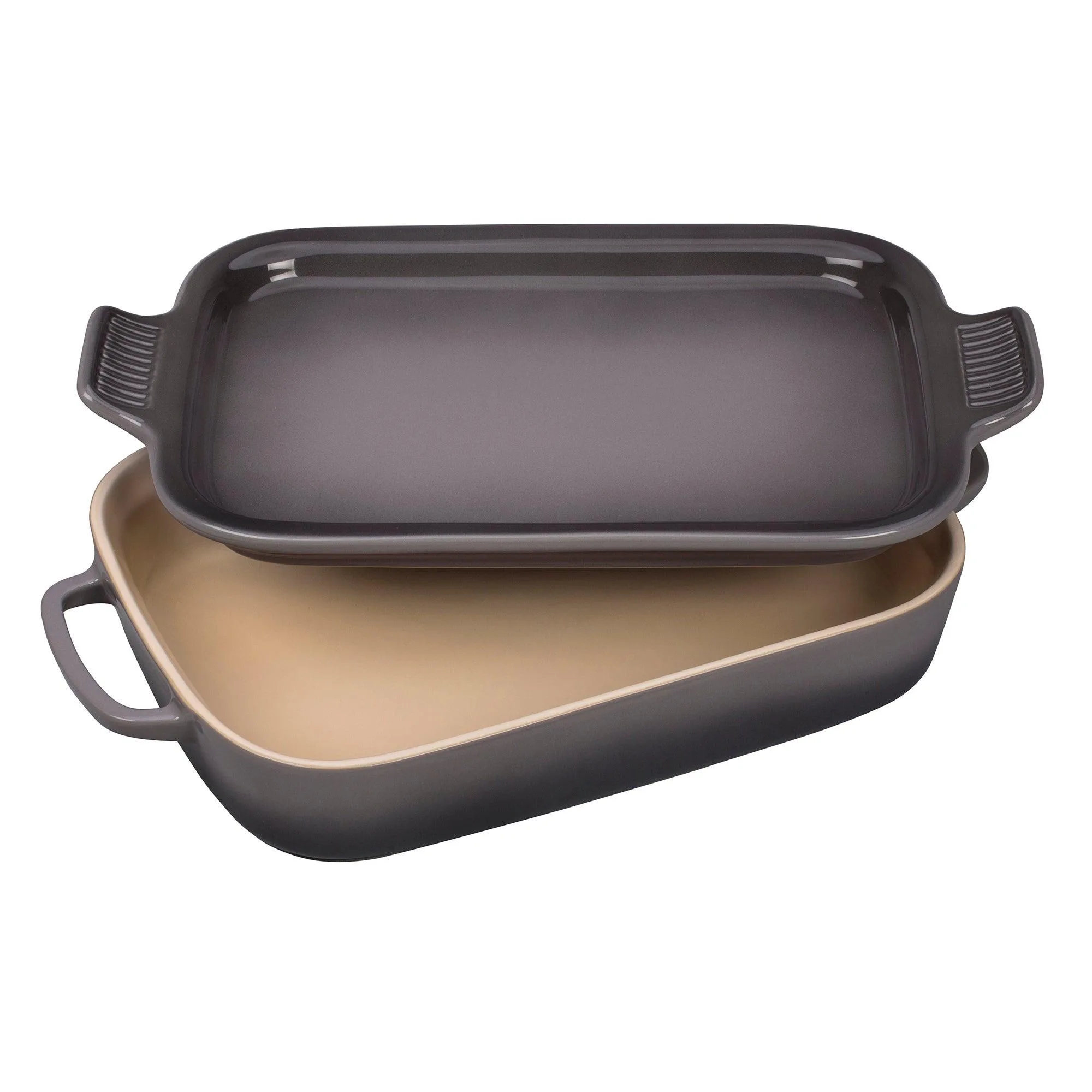 Le Creuset 2.75Qt Stoneware Rectangular Dish W/ Platter Lid - Oyster