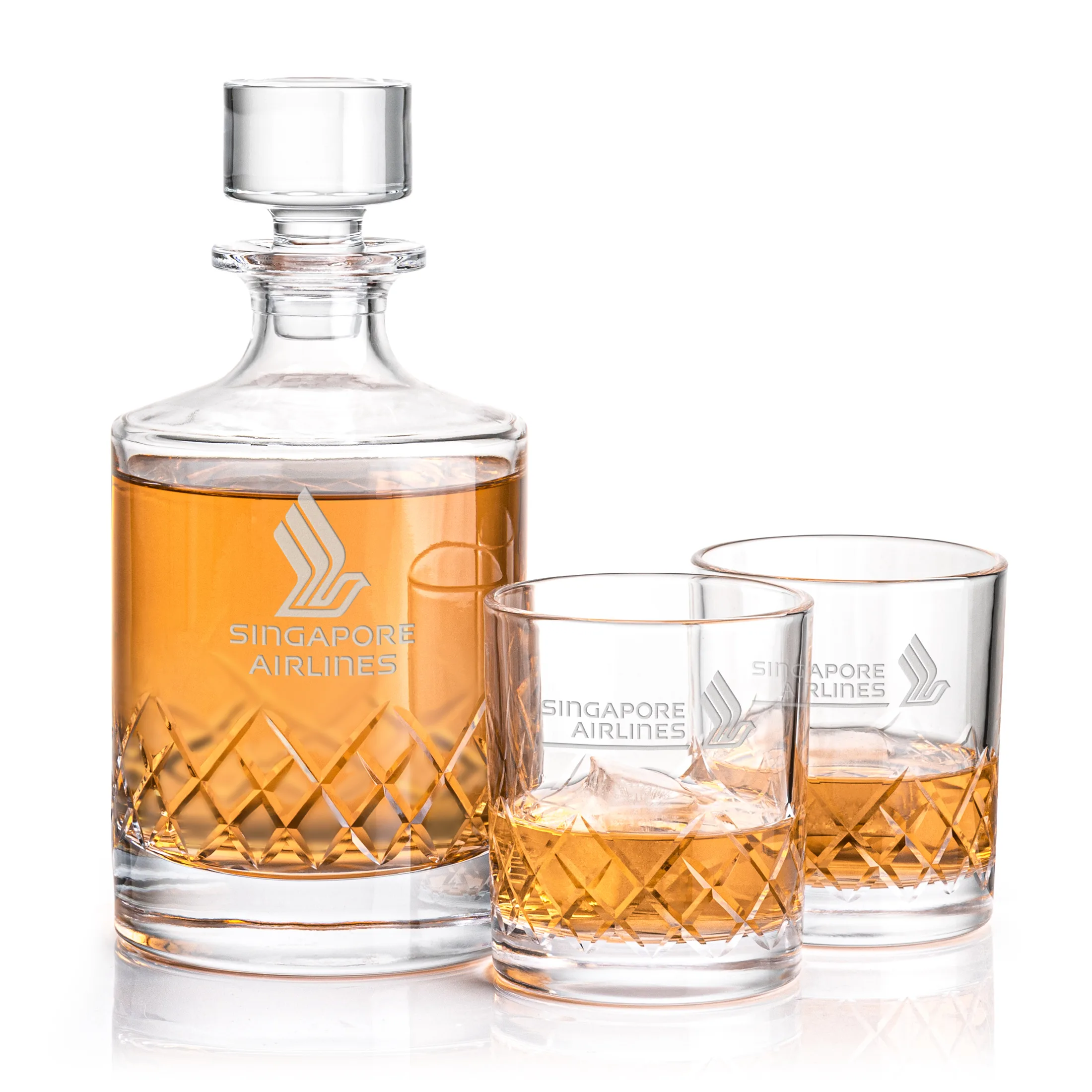 Decanter Set, Deep Etch, Decanter & 2 OTR