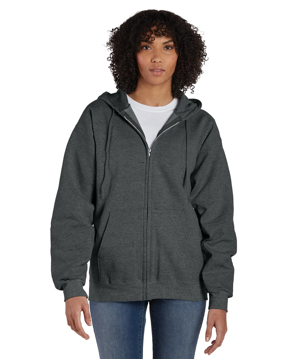 Hanes Printables Adult Ultimate Cotton® Full-Zip Hooded Sweatshirt view 3