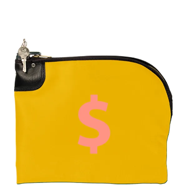 12"x10" Laminated Nylon Curved Zipper Bank Bag w/Standard Swing Lock
